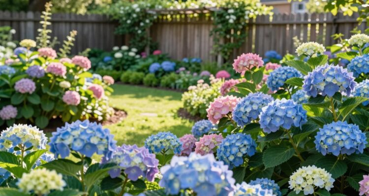 Hortensje w ogrodzie
