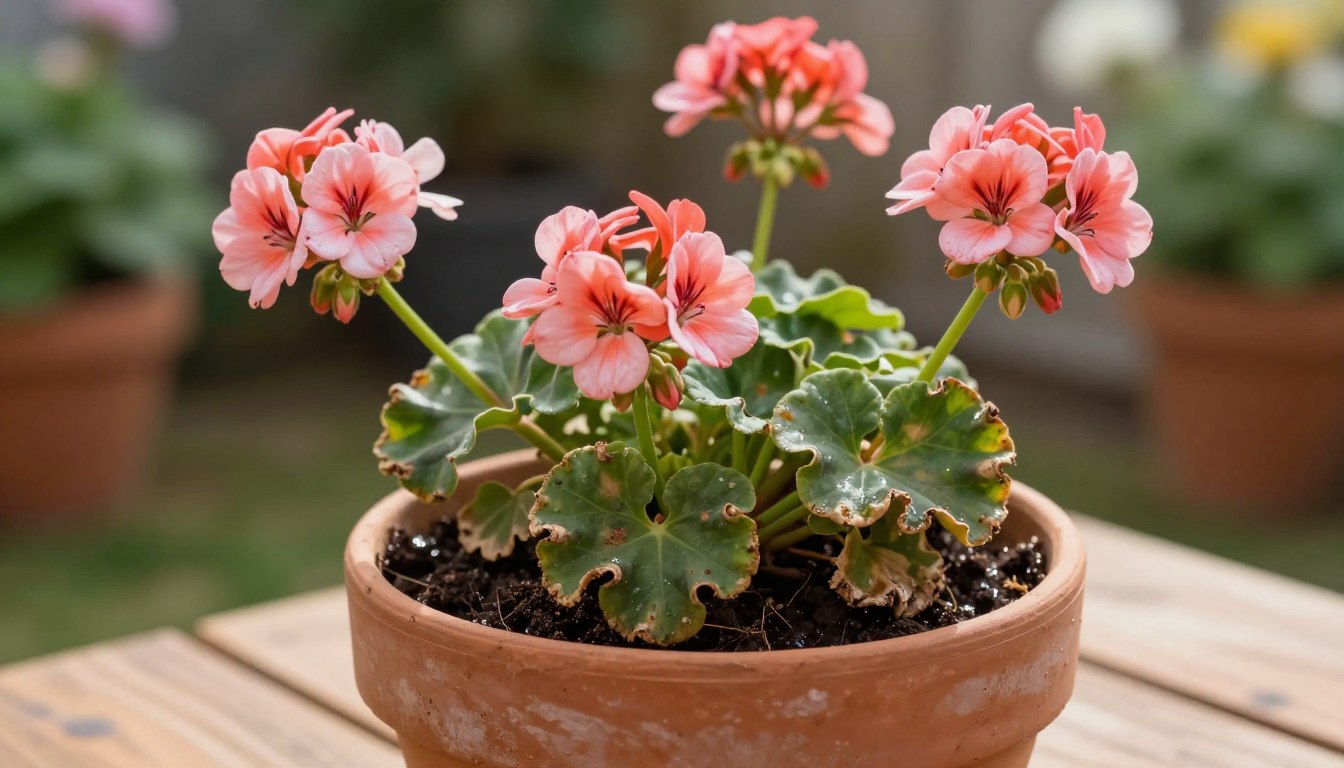 Przelane pelargonie